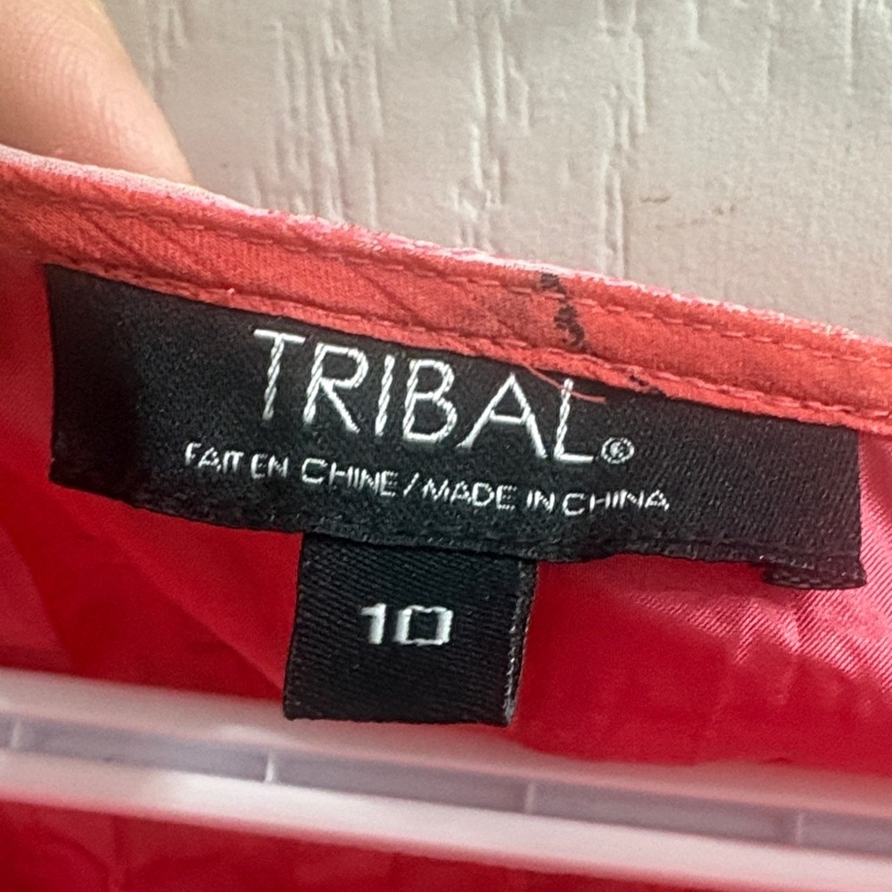 Tribal Red and Pink A-Line Skirt - Picture 2 of 6